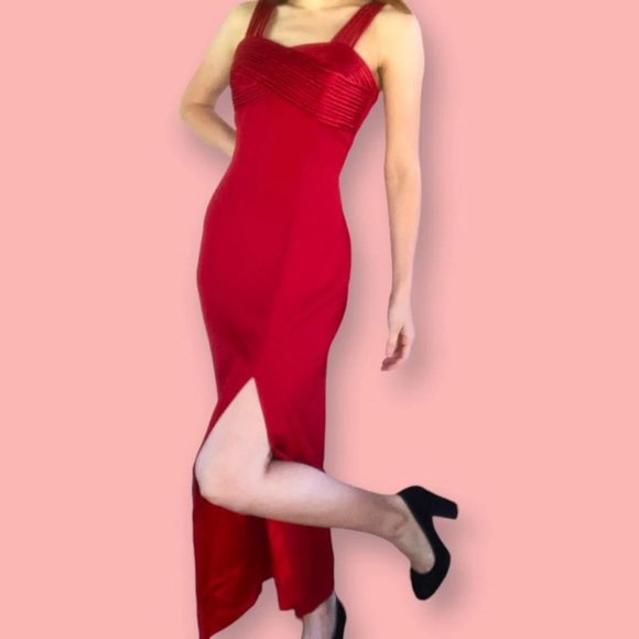 80s/90s vintage red prom dress